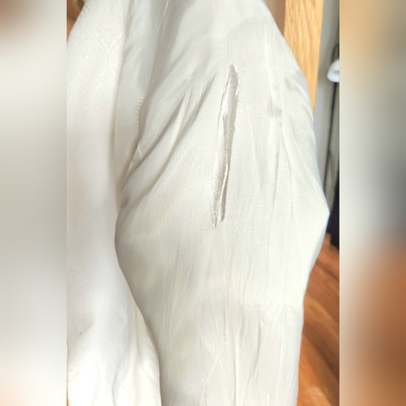 Le Chateau White Brocade Fitted Blazer Faux Pocket Small Made in Canada Vintage - Picture 14 of 16